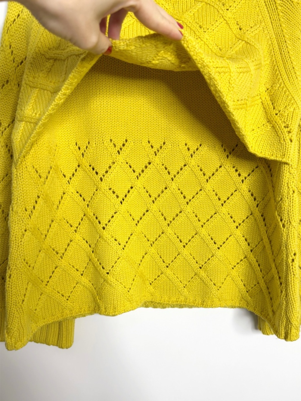 Frances Valentine Wool Diamond Weave Cardigan - Picture 6 of 9